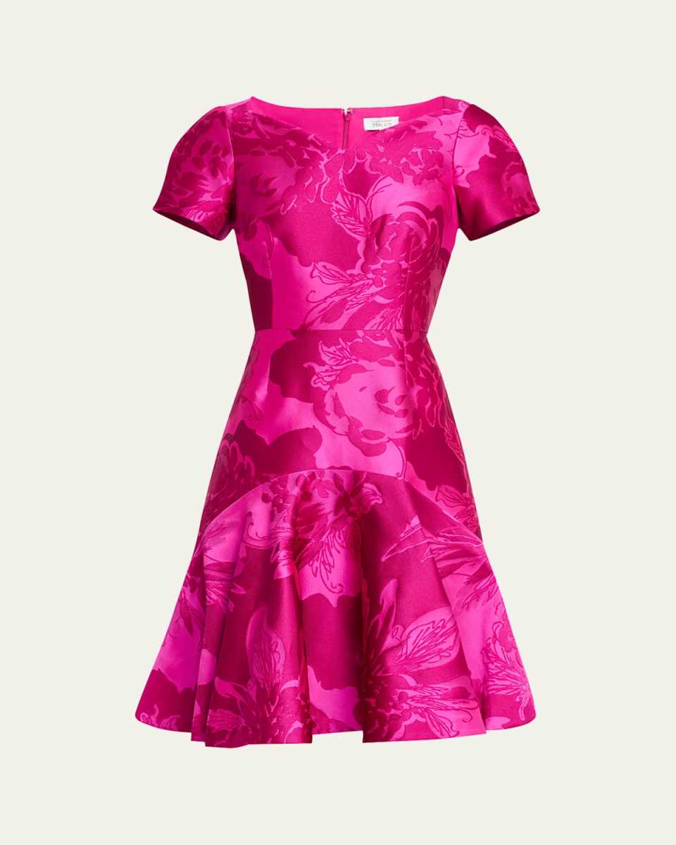 Floral Mikado Flounce Dress